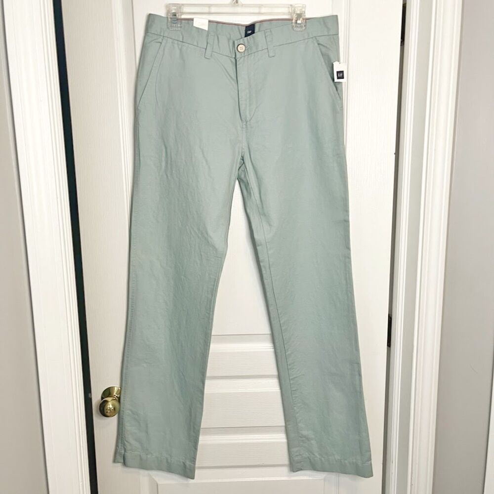 Gap Outlet NWT Slub High Rise Linen/Cotton Pocket Relaxed Fit Khaki Chino Pants